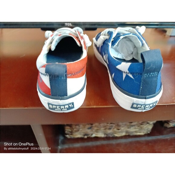 Sperry Top Sider Boat Shoes Stars Stripes Size 7 Womens Olympics Paris STS88152 - Picture 3 of 16